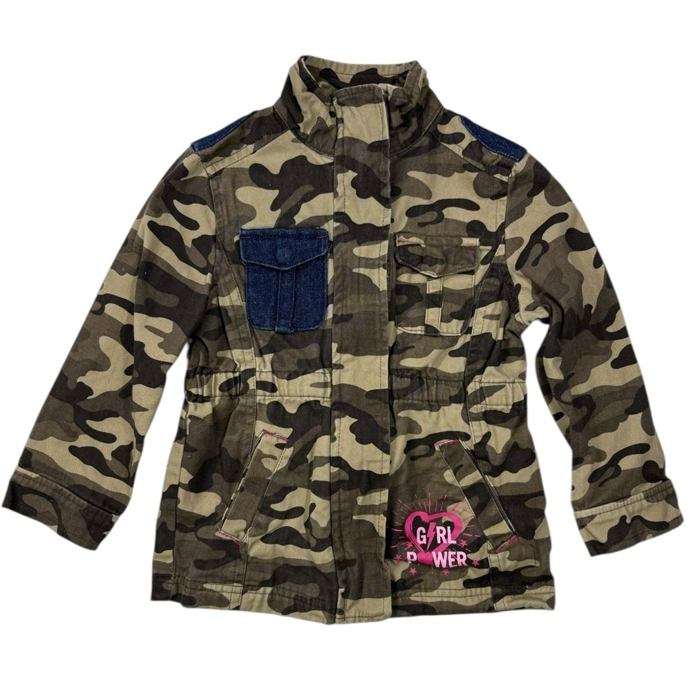Jessica Simpson Kids Camouflage Utility Jean Jacket with Denim Pocket